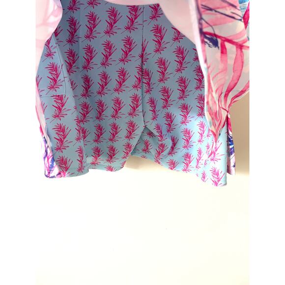 Skort Obsession Golf Fitness Athletic Skirt Skort Pink Blue Size Large NEW - Picture 3 of 6